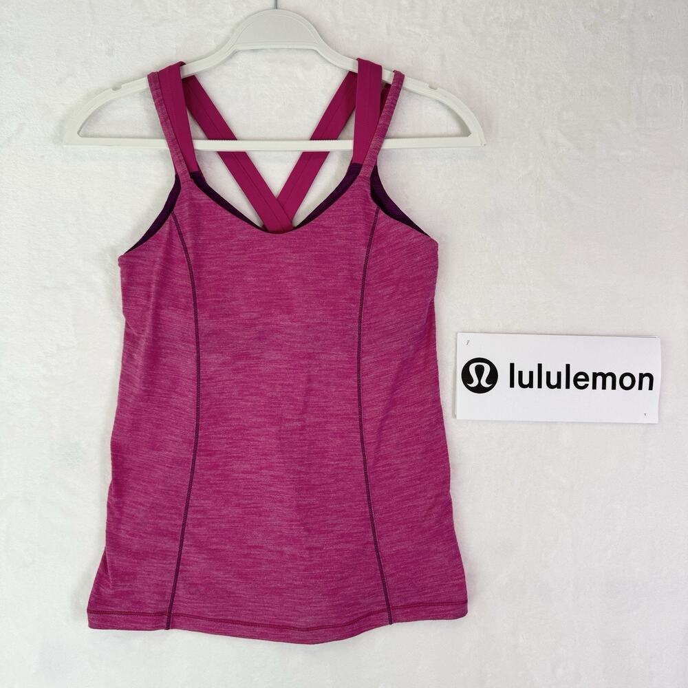 Lululemon Women’s Size 6 Pink Run For Gold Athletic Tank Top Workout Running